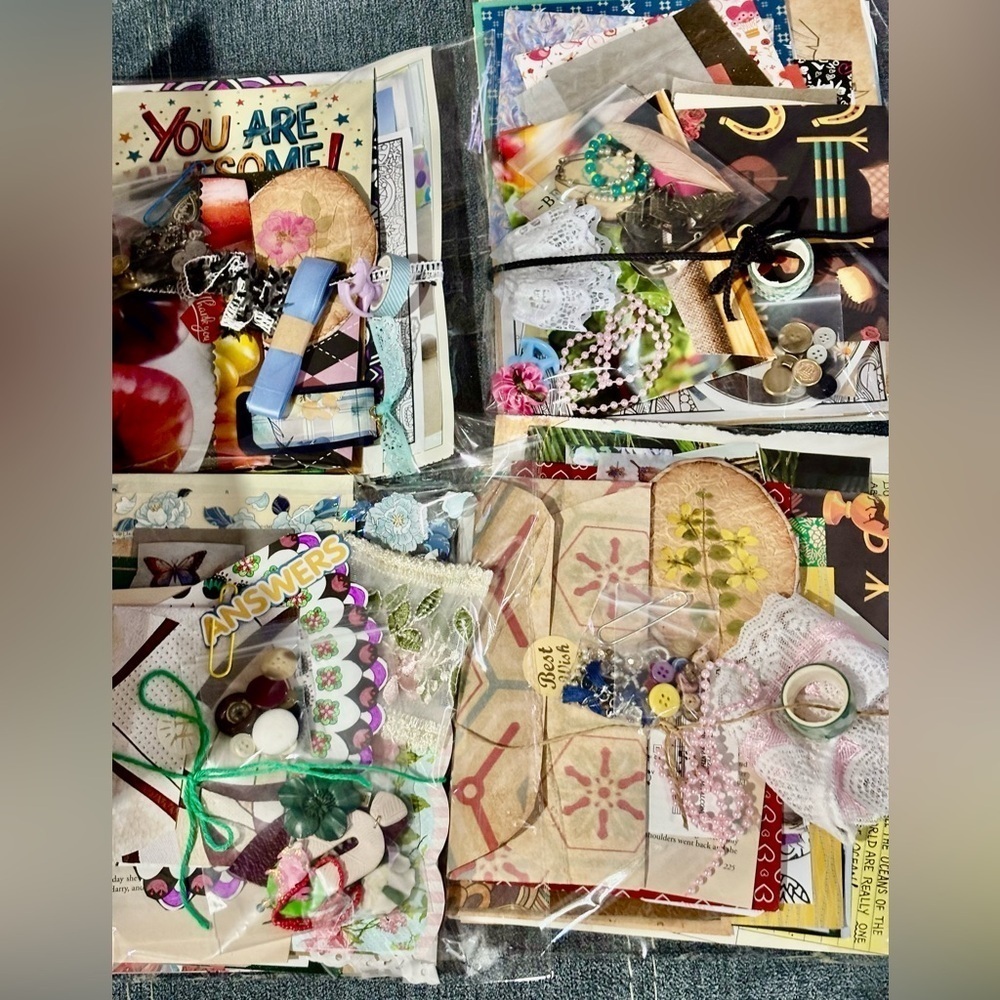 Vibrant DIY Craft Kit Junk journal scrapbook mystery scrap cut supplies ephemera